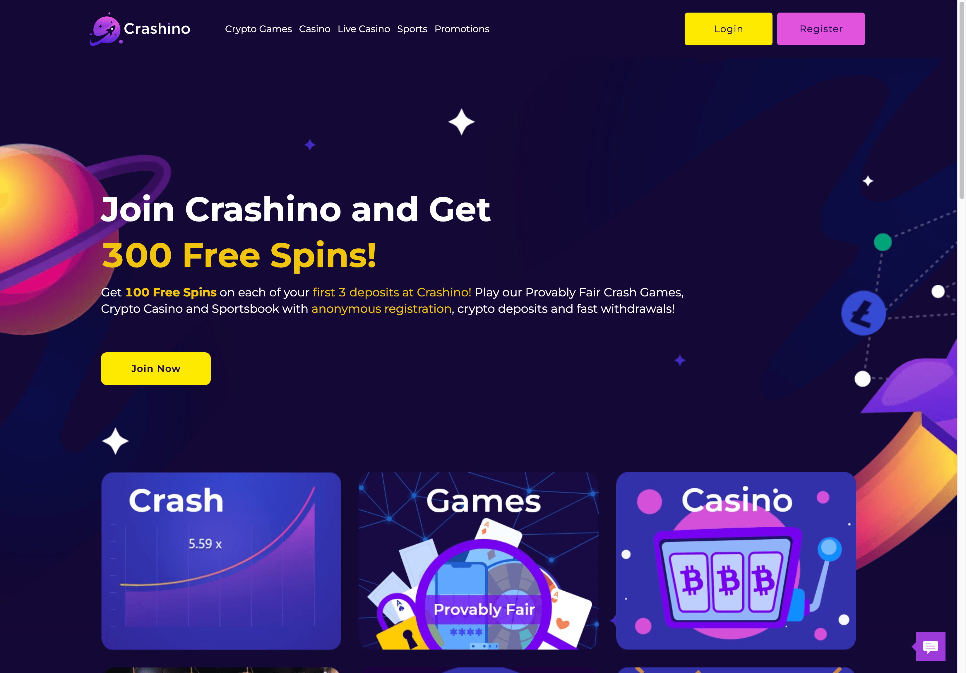 Crashino.com Homepage Screenshot